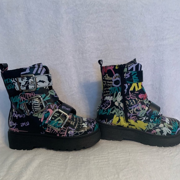 Very colorful Yoki Graffiti ankle boots size 6 - Picture 3 of 8
